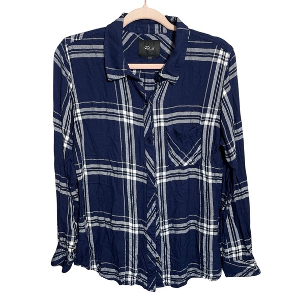 Rails Hunter Admiral White Flannel Button up shirt - Picture 1 of 8
